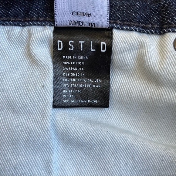 DSTLD Straight Fit Jeans Solid Dark Wash Grey Stitch Streetwear Casual Sz 32x30 - Picture 11 of 15
